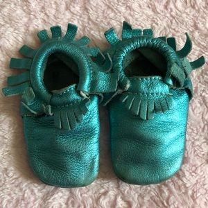 Metallic Blue FP Moccasins